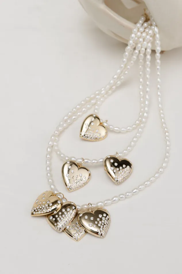 Necklaces RACHEL LYNN CHICAGO Yellow Gold Diamond Puffy Heart Pendant