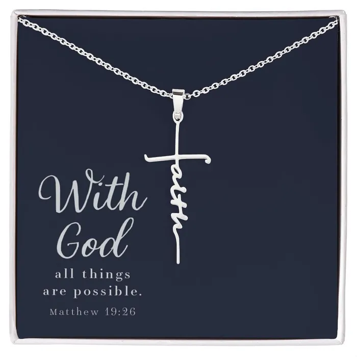Necklaces ShineOn Fulfillment Faith Cross Necklace Matthew 1926