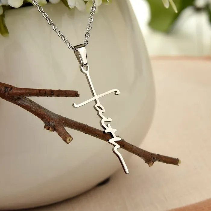 Necklaces ShineOn Fulfillment Faith Cross Necklace Matthew 1926