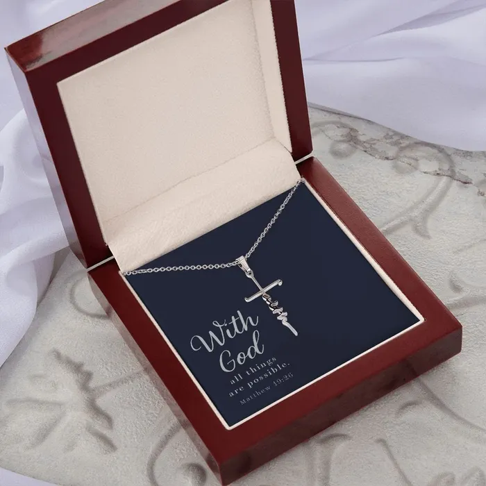 Necklaces ShineOn Fulfillment Faith Cross Necklace Matthew 1926
