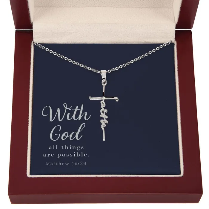 Necklaces ShineOn Fulfillment Faith Cross Necklace Matthew 1926