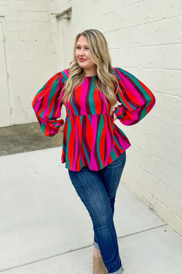 Necklaces Waves Of Fall Peplum Top Haptics