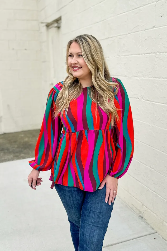 Necklaces Waves Of Fall Peplum Top Haptics