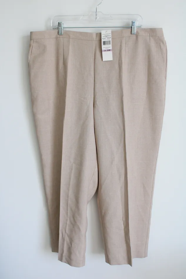 NEW Alfred Dunner Tan Trouser Pants 22W Alfred Dunner Earrings