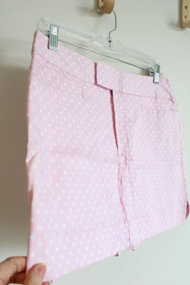 NEW BMoss Stretch Pink Polka Dot Skirt 8 BMoss Earrings