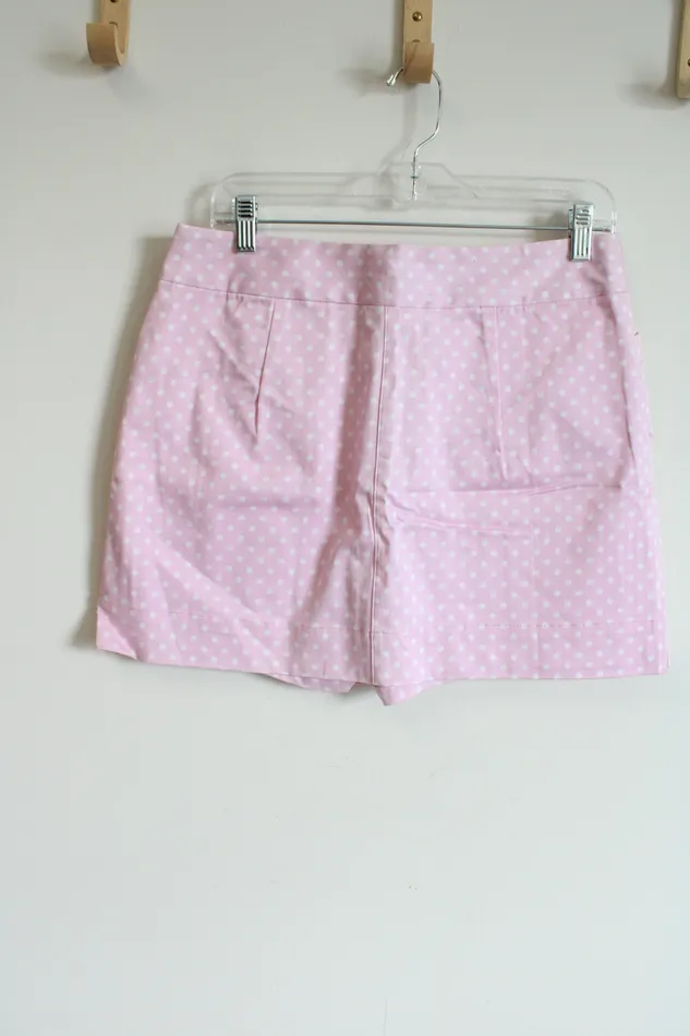 NEW BMoss Stretch Pink Polka Dot Skirt 8 BMoss Earrings