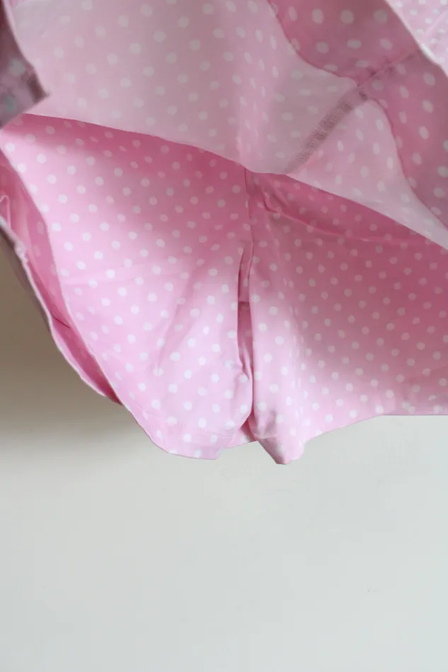 NEW BMoss Stretch Pink Polka Dot Skirt 8 BMoss Earrings