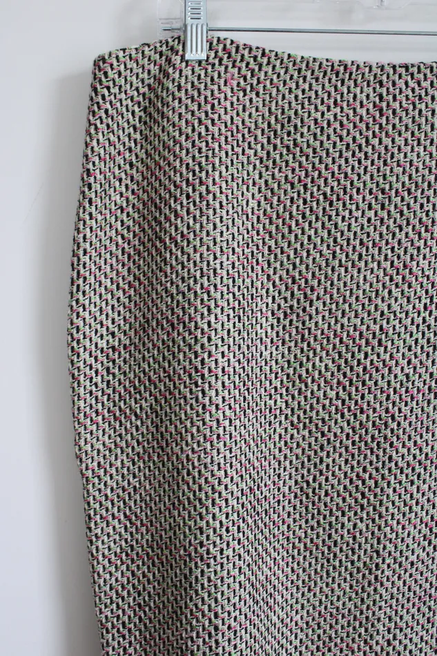 NEW Talbots Pink Green Tweed Pencil Skirt 16 Talbots Earrings
