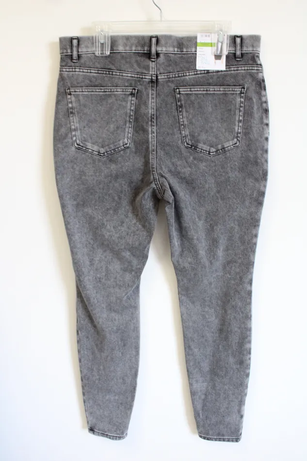 NEW Time And Tru High Rise Stretch Fitted Gray Wash Jegging XL 1618 Time And Tru Necklaces