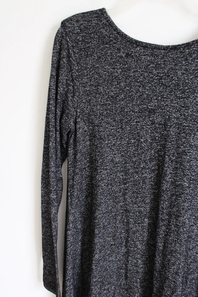 Old Navy Earrings Old Navy Charcoal Gray Heathered Long Sleeved Dress S