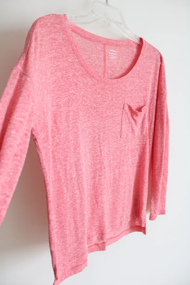 Old Navy Red Boyfriend Linen Blend Top XS Old Navy Earrings