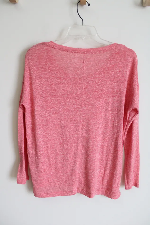 Old Navy Red Boyfriend Linen Blend Top XS Old Navy Earrings