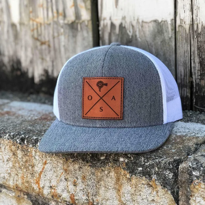 Old South Apparel Necklaces Cross Leather Patch Trucker Hat