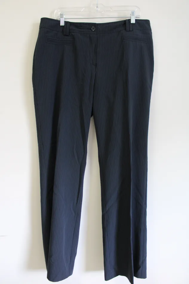 Oleg Cassini Earrings Oleg Cassini Dark Gray Pinstripe Trouser Pant 16