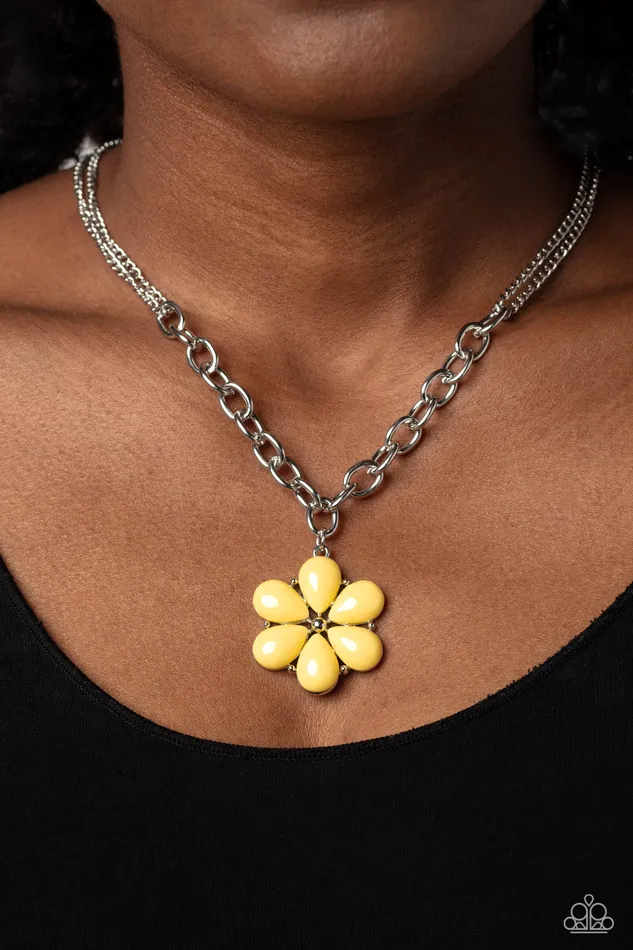 Paparazzi Accessories Dazzling Dahlia Yellow Earrings