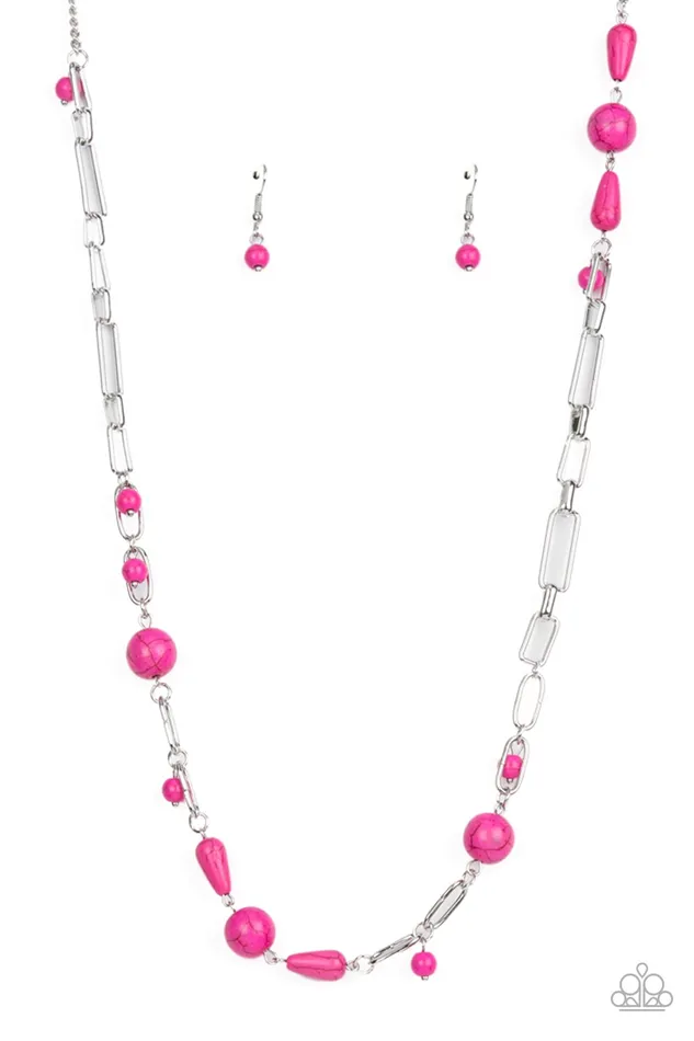 Paparazzi Accessories Desert Journey Pink Earrings