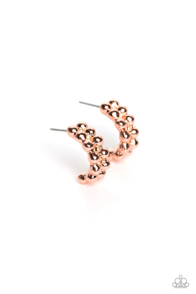 Paparazzi Accessories Earrings Bubbling Beauty Copper
