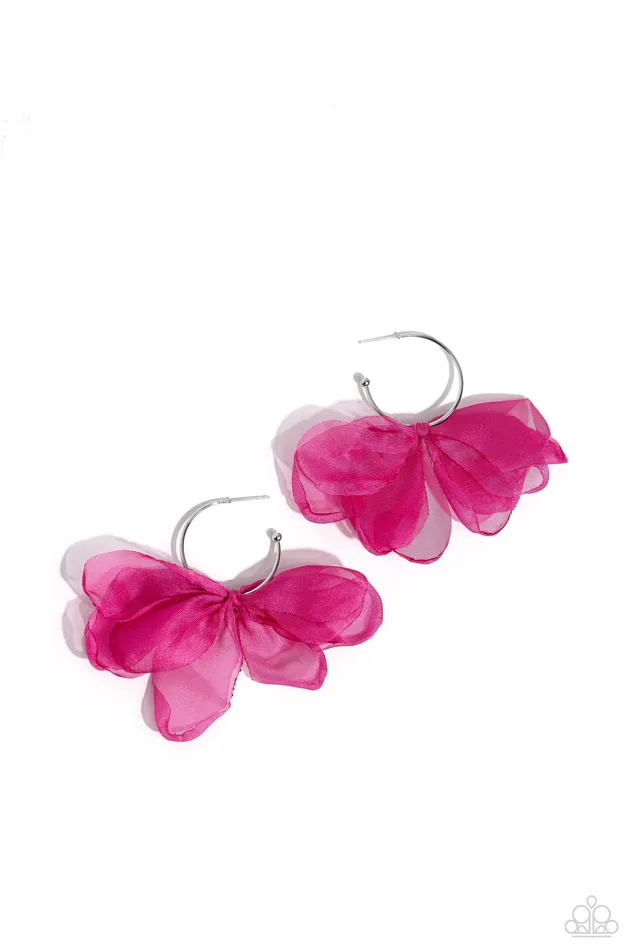 Paparazzi Accessories Earrings Chiffon Class Pink
