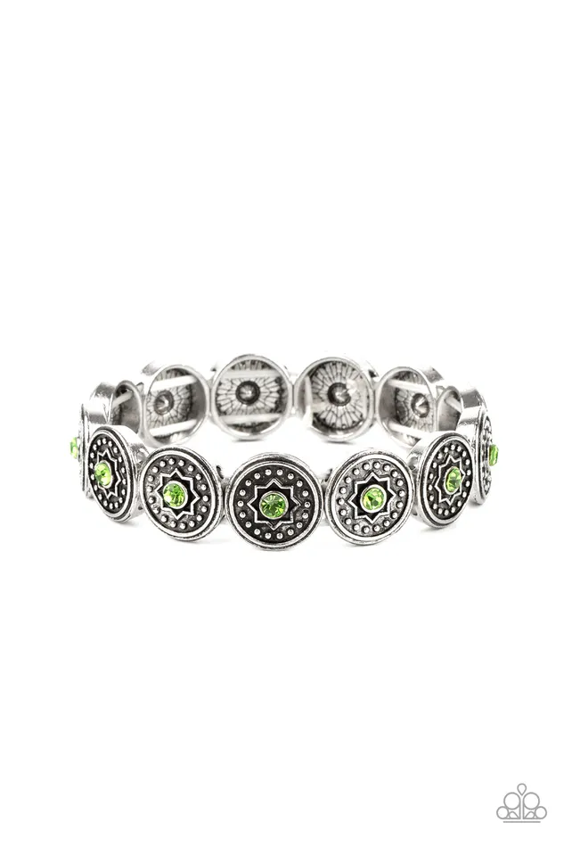 Paparazzi Accessories Earrings Colorfully Celestial Green