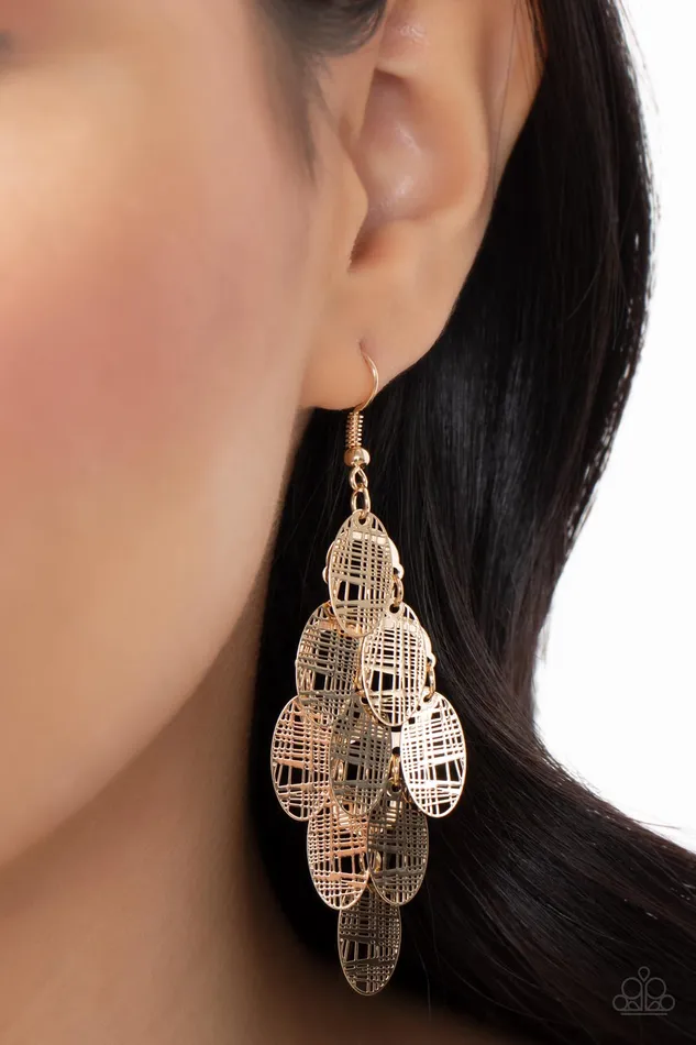Paparazzi Accessories Earrings Cross It Off My List Gold