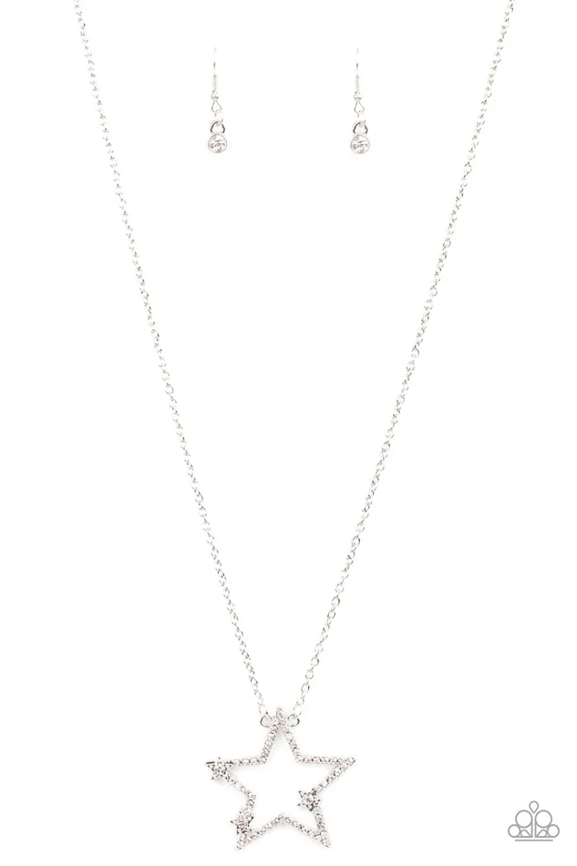 Paparazzi Accessories Earrings I Pledge Allegiance to the Sparkle White