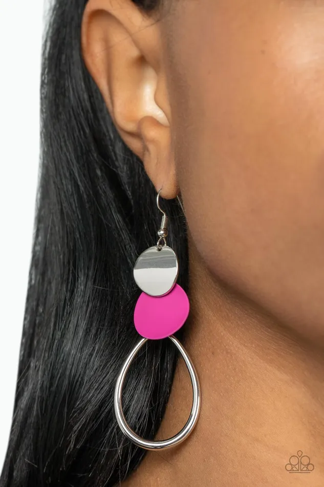 Paparazzi Accessories Earrings Retro Reception Pink