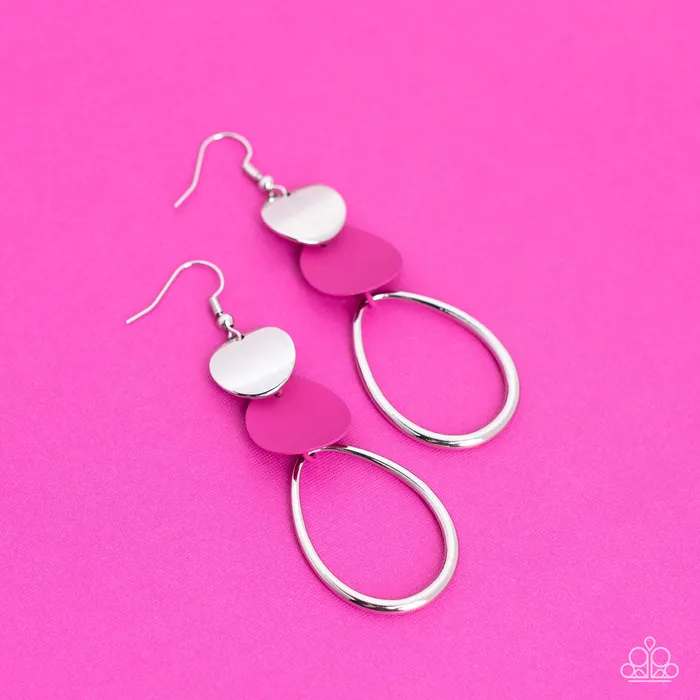 Paparazzi Accessories Earrings Retro Reception Pink