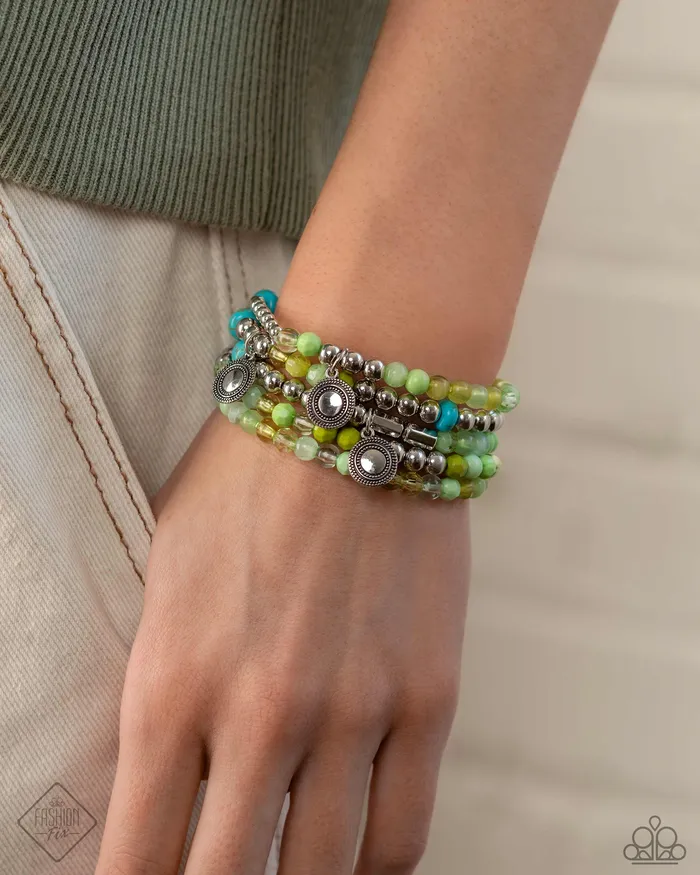 Paparazzi Accessories Poignant Pairing Green Earrings