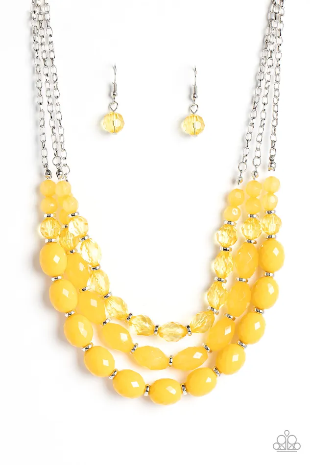 Paparazzi Accessories Tropical Hideaway Yellow Earrings