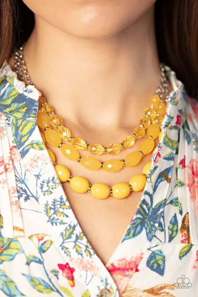 Paparazzi Accessories Tropical Hideaway Yellow Earrings