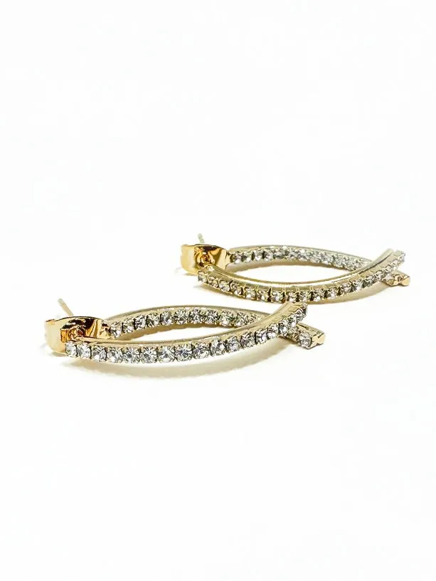 Pave Fish Hoop Earring Must Have Must Get Earrings