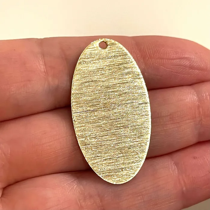 Peppy Beads 24K Gold Plated Textured Brass Pendant Gold Charm Necklaces