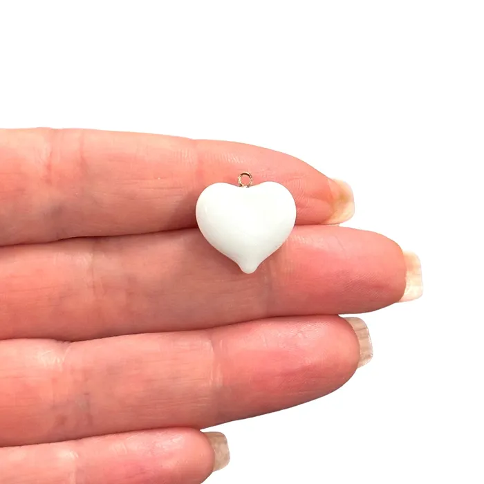 Peppy Beads Charm Necklaces Hand Made Murano Glass Heart Charm With 24Kt Gold Plated Pin Peppy Beads Charm Necklaces Hand Made Murano Glass Heart Charm With 24Kt Gold Plated Pin