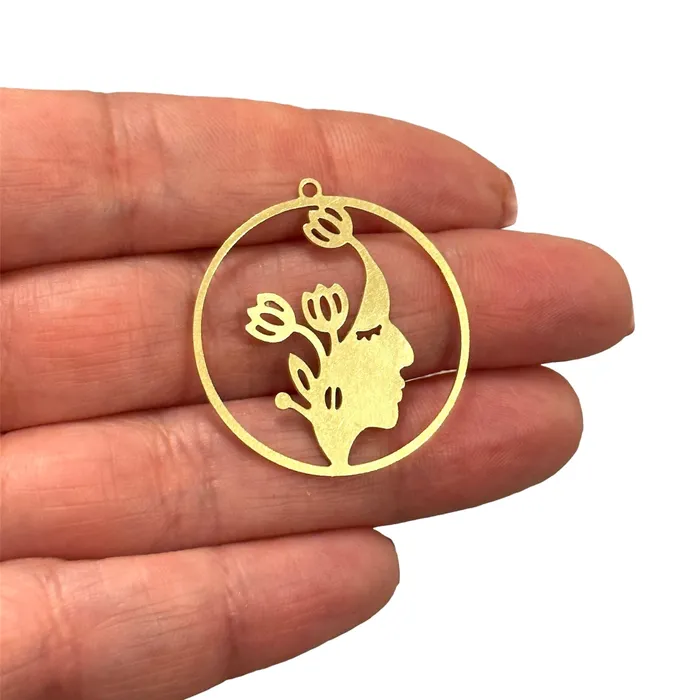 Peppy Beads Charm Necklaces Raw Brass Face Abstract CharmLaser Cut Face Abstract Charm Peppy Beads Charm Necklaces Raw Brass Face Abstract CharmLaser Cut Face Abstract Charm