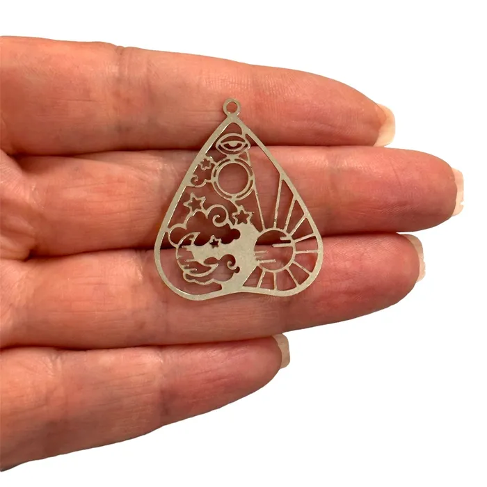 Peppy Beads Charm Necklaces Stainless Steel Heart Celestial CharmLaser Cut Heart Celestial Charm Peppy Beads Charm Necklaces Stainless Steel Heart Celestial CharmLaser Cut Heart Celestial Charm