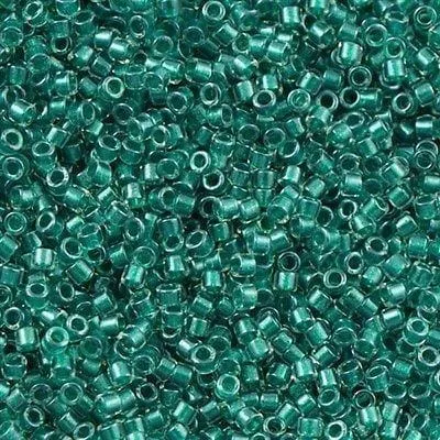 Peppy Beads DB0918 Sparkling Teal Lined Crystal Miyuki Delica Beads Earrings