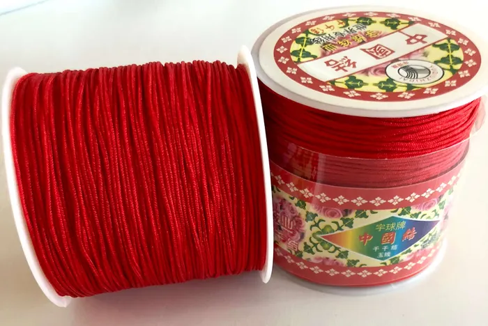 Peppy Beads Earrings 08MM Red Knotting Braided Nylon Cord Shamballa Macrame Beading String100 Yards