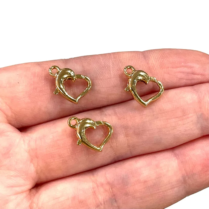Peppy Beads Earrings 24K Shiny Gold Plated Heart Shape Lobster Clasps 3 pcs in a pack Peppy Beads Earrings 24K Shiny Gold Plated Heart Shape Lobster Clasps 3 pcs in a pack