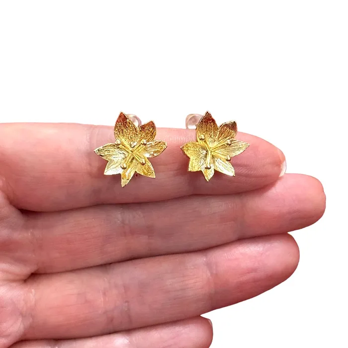 Peppy Beads Earrings 24Kt Gold Plated Brass Stud Earrings 2 pcs in a pack