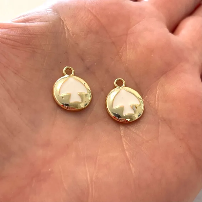 Peppy Beads Earrings 24Kt Gold Plated Brass White Enamelled Fish Charms 2 pcs in a pack Peppy Beads Earrings 24Kt Gold Plated Brass White Enamelled Fish Charms 2 pcs in a pack