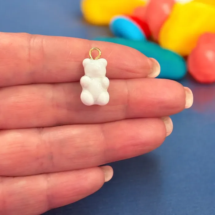 Peppy Beads Earrings Hand Made Murano Glass Jelly Bear Charm Murano Bear Pendant Gummy Bear Earring Charm