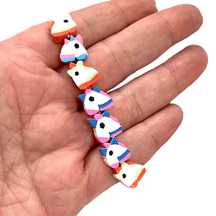 Peppy Beads Earrings Polymer Clay Unicorn Charms10 Beads in a Pack