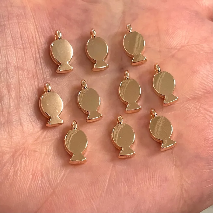 Peppy Beads Earrings Rose Gold Plated Fish Charms 10 pcs in a pack