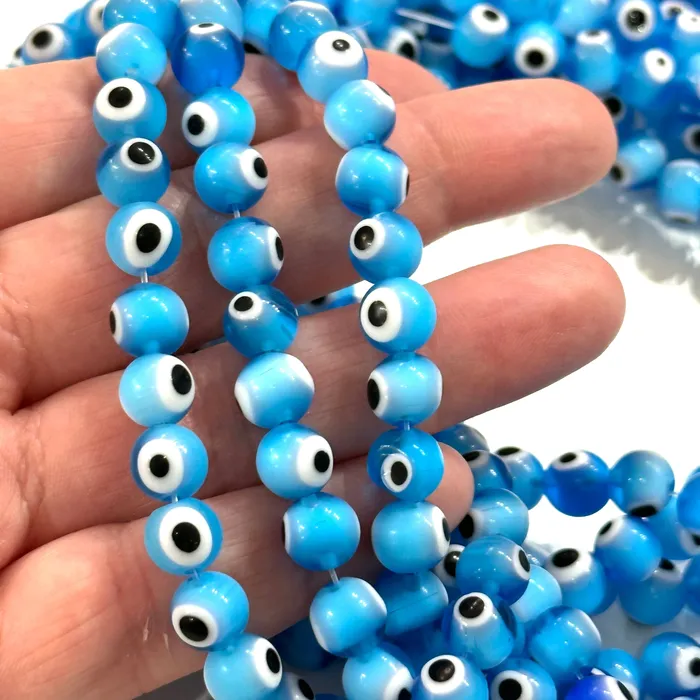 Peppy Beads Evil Eye Beads Strand of 48 Round Glass 8mm Glass Beads Lampwork Glass Evil Eye Jewelry Lampwork Beads UK Beading Supply Necklaces Peppy Beads Evil Eye Beads Strand of 48 Round Glass 8mm Glass Beads Lampwork Glass Evil Eye Jewelry Lampwork Beads UK Beading Supply Necklaces