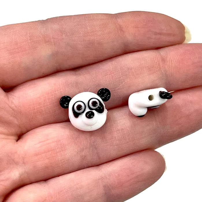 Peppy Beads Hand Made Murano Glass Panda Charm Charm Necklaces