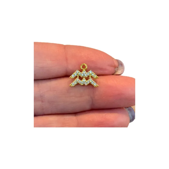 Peppy Beads Necklaces 24Kt Gold Plated Brass CZ Zodiac Horoscope Sign Constellation Medallion Pendant Celestial Astrology Charm for Necklace Jewelry Making Peppy Beads Necklaces 24Kt Gold Plated Brass CZ Zodiac Horoscope Sign Constellation Medallion Pendant Celestial Astrology Charm for Necklace Jewelry Making