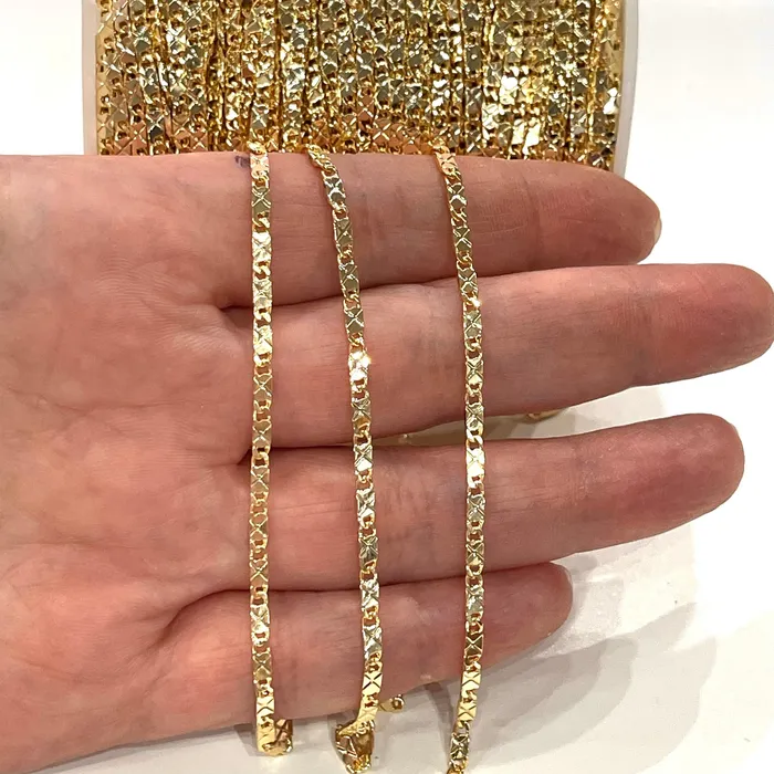 Peppy Beads Necklaces 24Kt Shiny Gold Plated Brass 22mm Chain