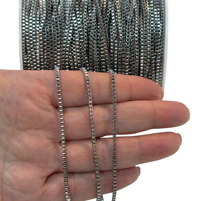 Peppy Beads Necklaces Waterproof Stainless Steel Box Chain 2mm Box Chain