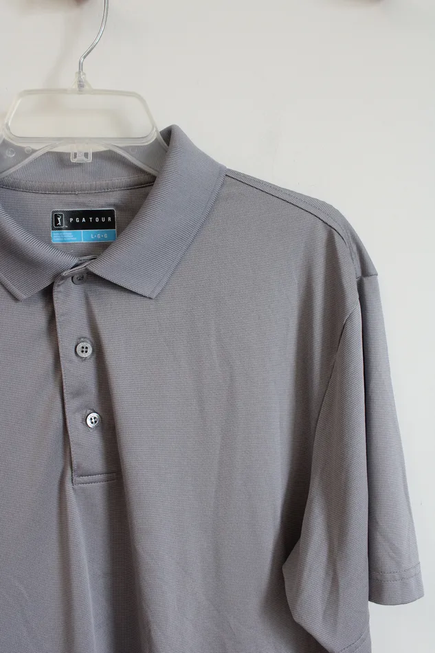 PGA Tour Earrings PGA Tour Gray Polo Shirt L