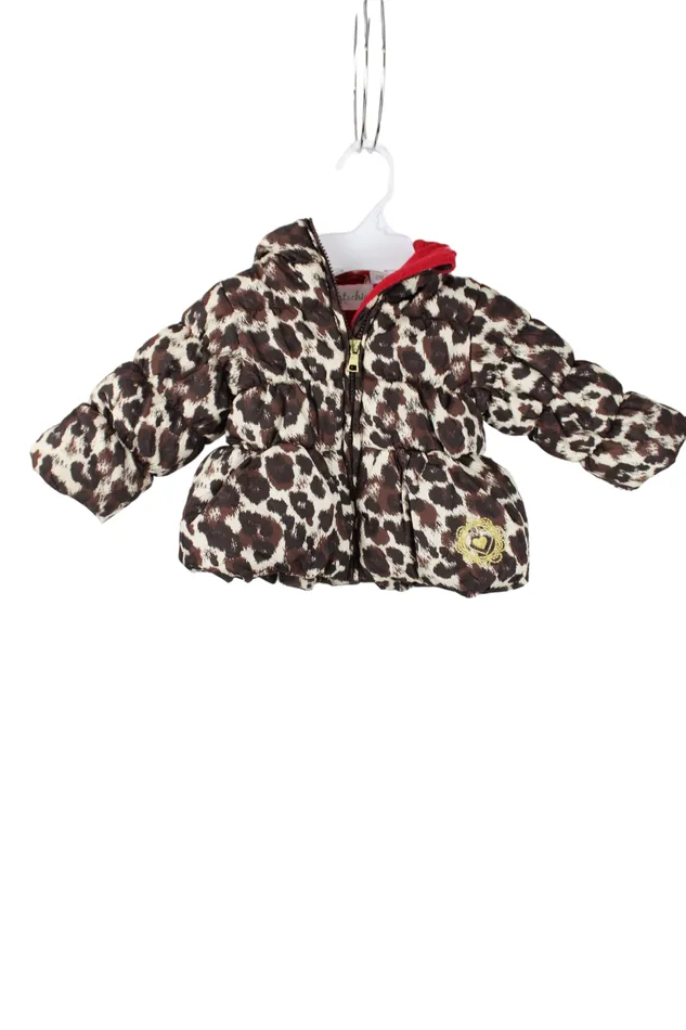 Pistachio Pistachio Cheetah Print Winter Coat 12 MO Earrings